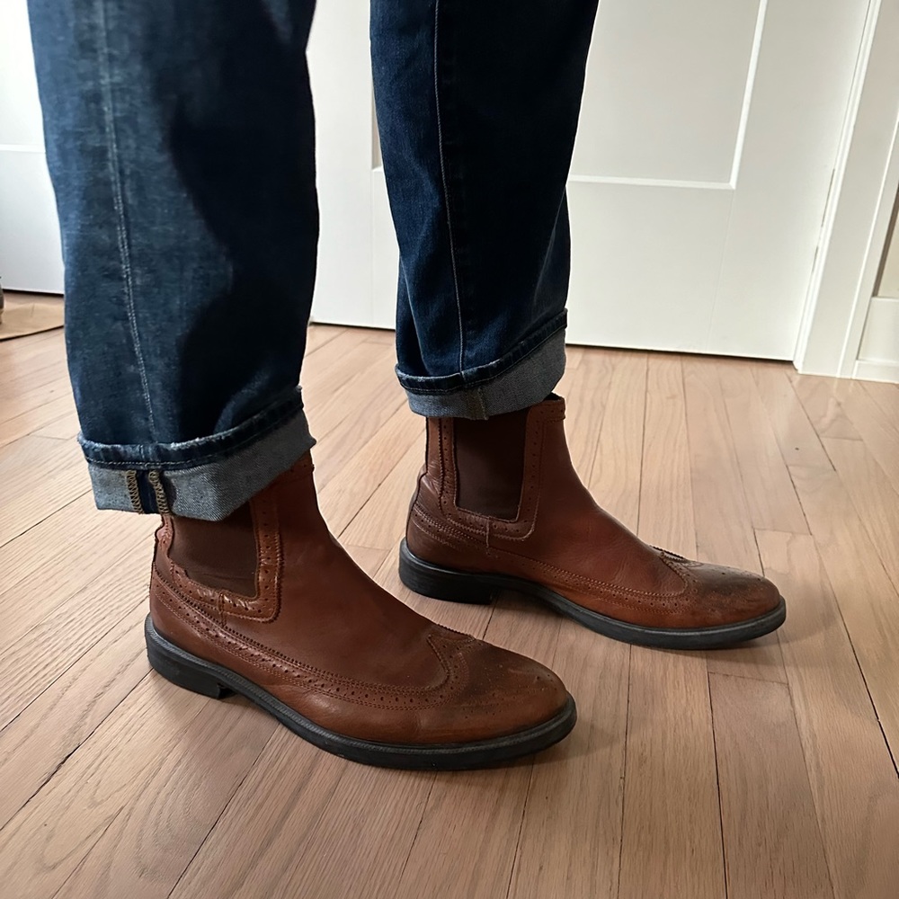 All Saints Brown Leather Western Boots